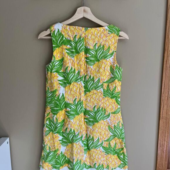 Lilly Pulitzer Pineapple Green Yellow Shift Dress size 2 - Picture 6 of 9